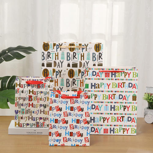 INS creative happy birthday paper bag jewelry bag