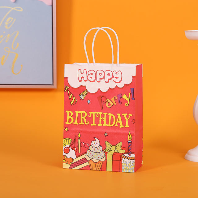 Happy birthday party gift kraft paper bag gift bag