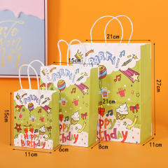 Happy birthday party gift kraft paper bag gift bag