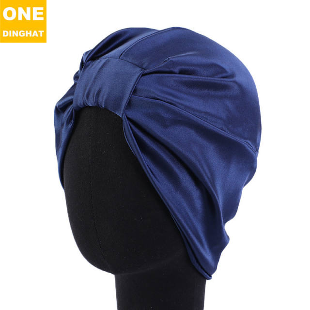 Color matching satin bonnets for women