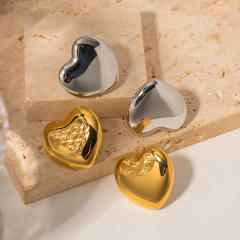16KG heart chunky stainless steel earrings