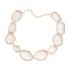 Hiphop color resin geometric alloy choker necklace
