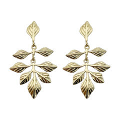 Personality leaf stainless steel earrings