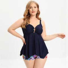 Plus size two piece floral swimsuit