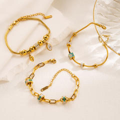Creative vintage evil eye stainless steel chain bracelet