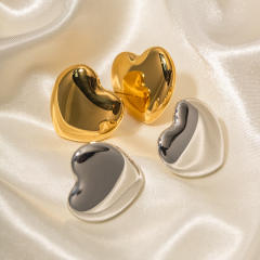16KG heart chunky stainless steel earrings