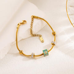 Creative vintage evil eye stainless steel chain bracelet