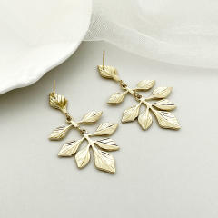 Personality leaf stainless steel earrings