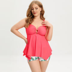 Plus size two piece floral swimsuit