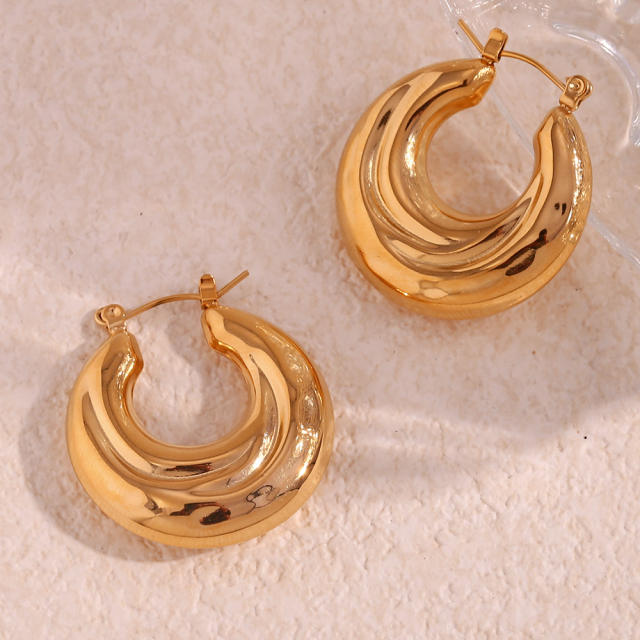 18KG stainless steel chunky earrings