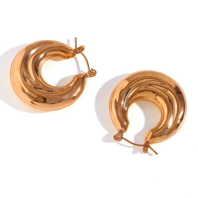 18KG stainless steel chunky earrings