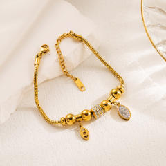 Creative vintage evil eye stainless steel chain bracelet