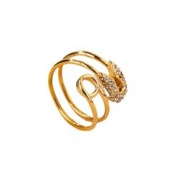 Delicate diamond paperclip stainless steel rings