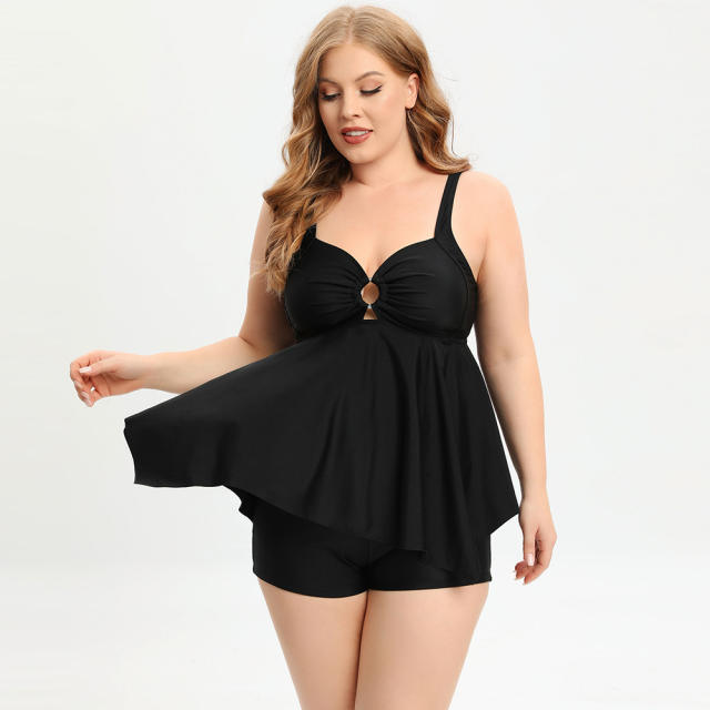Plus size two piece floral swimsuit