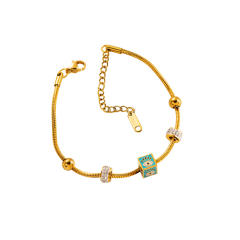 Creative vintage evil eye stainless steel chain bracelet
