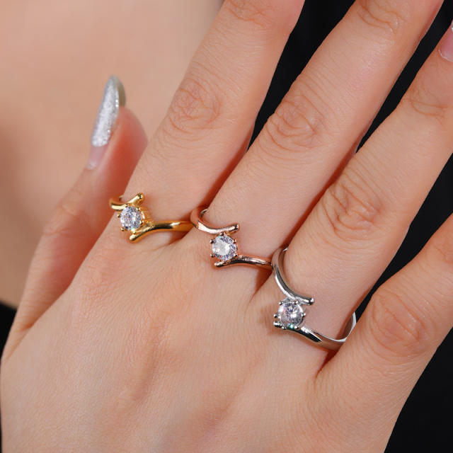 Chic stainless steel diamond rings
