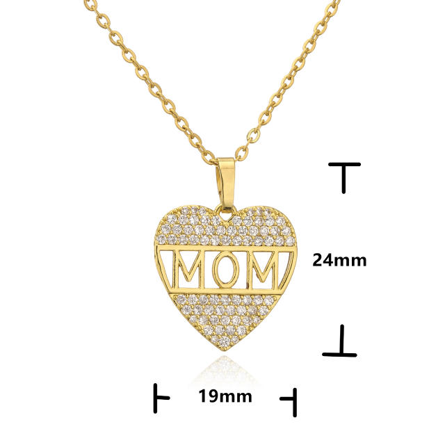 18KG MAMA letter copper mother's day necklace