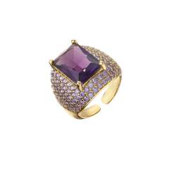 Luxury pave setting CZ chunky copper rings