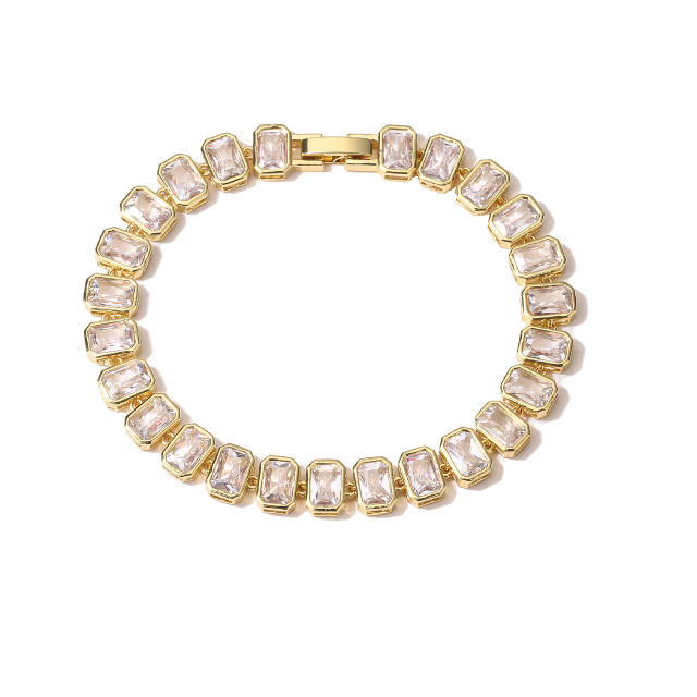 Delicate cubic zircon copper necklace bracelet set