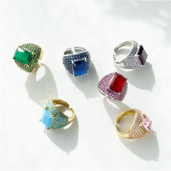 Luxury pave setting CZ chunky copper rings