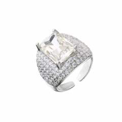 Luxury pave setting CZ chunky copper rings