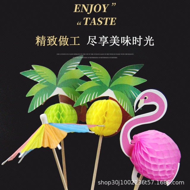 Cute paper umbrella fruit toppers