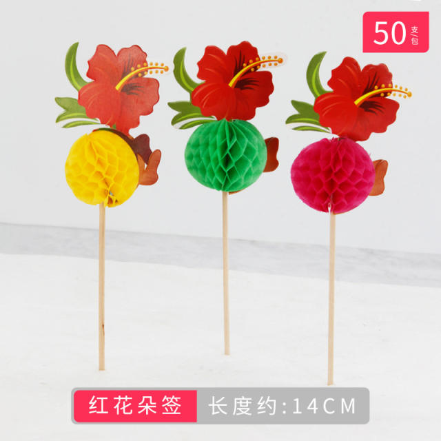 Cute paper umbrella fruit toppers