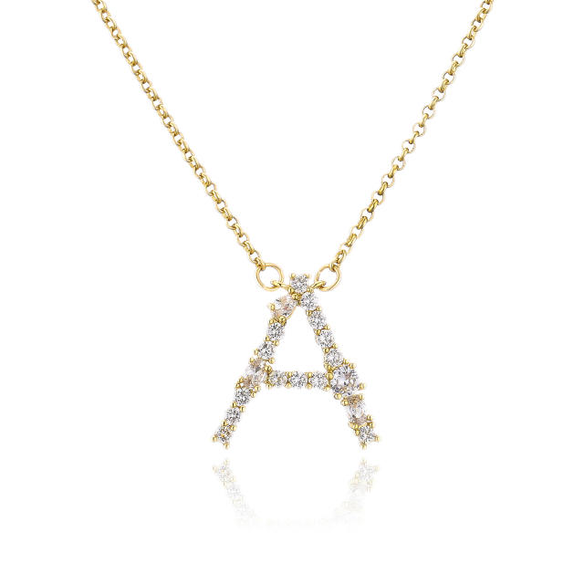 Delicate diamond initial copper necklace
