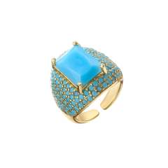 Luxury pave setting CZ chunky copper rings