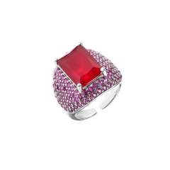 Luxury pave setting CZ chunky copper rings