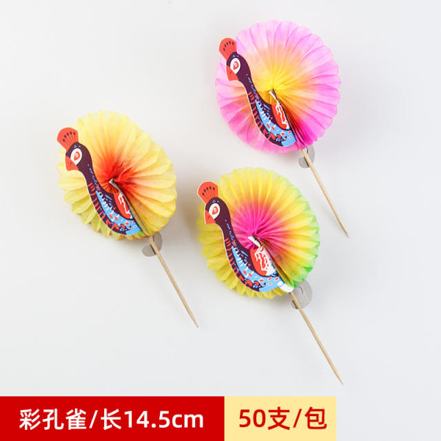 Cute paper umbrella fruit toppers