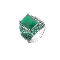 Luxury pave setting CZ chunky copper rings