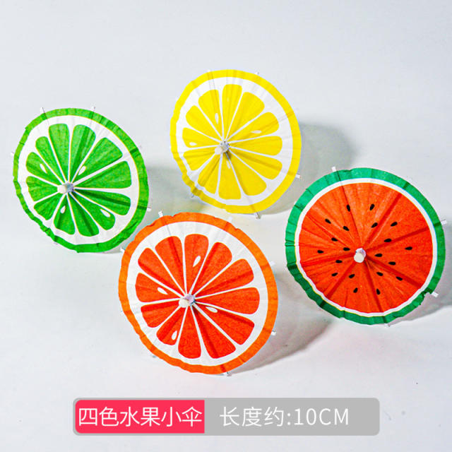 Cute paper umbrella fruit toppers