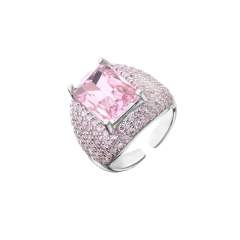 Luxury pave setting CZ chunky copper rings