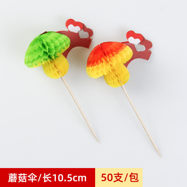 Cute paper umbrella fruit toppers