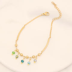 Creative color enamel evil eye charm stainless steel bracelet