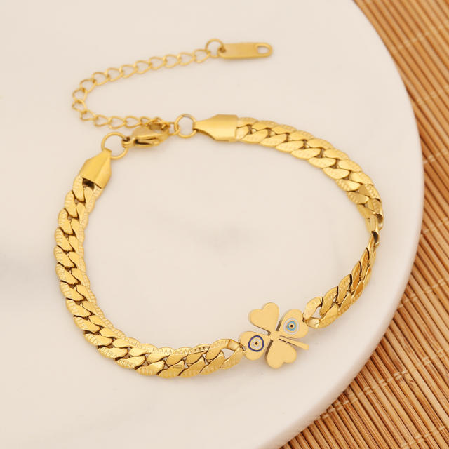 Creative blue color series oval charm bracelet set
