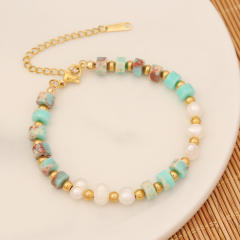 Creative blue color series oval charm bracelet set