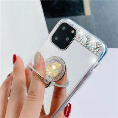 Luxury rhinestone diamond phone case with phone ring