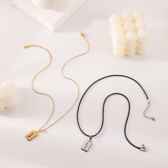 Hot sale his queen her king stainless steel pendant couple necklace