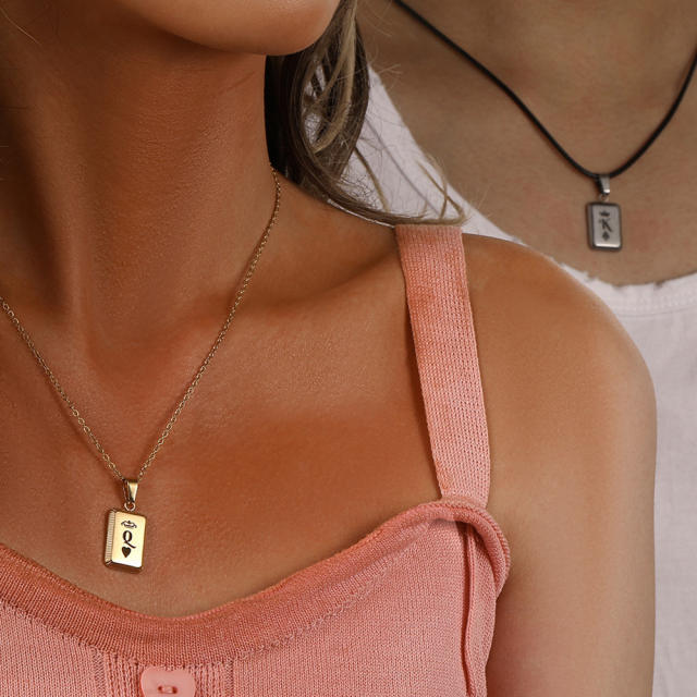 Hot sale his queen her king stainless steel pendant couple necklace