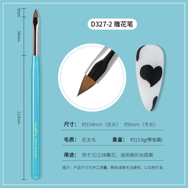 Blue color acrylic nail paint brushes