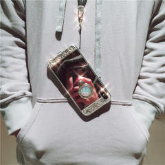 Luxury rhinestone diamond phone case with phone ring