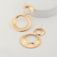 Creative gold color alloy geometric circle earrings