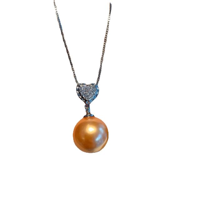 Hot sale chic one pearl diamond copper necklace