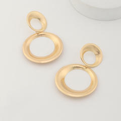 Creative gold color alloy geometric circle earrings