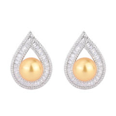 Chic drop pendant pearl necklace set