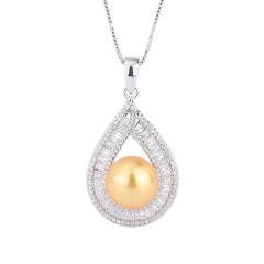 Chic drop pendant pearl necklace set