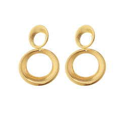 Creative gold color alloy geometric circle earrings