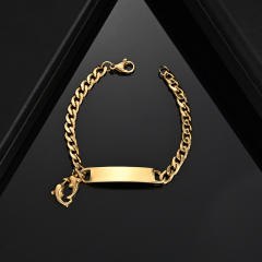 Personality engrave letter stainless steel bracelet